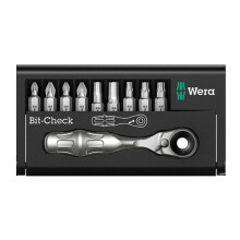 Wera 073645 Bit-Check BR9 Bits & Ratchet Set of 10