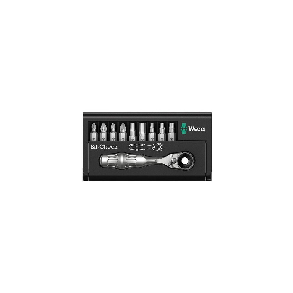 Wera 073645 Bit-Check BR9 Bits & Ratchet Set of 10