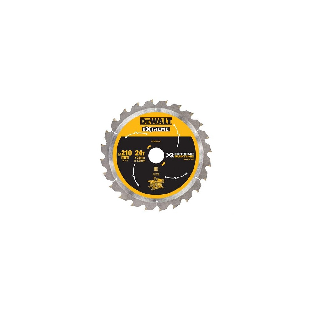 DeWalt DT99565-QZ Xtreme Runtime FlexVolt Table Saw Blade 210mm x 30mm 24T