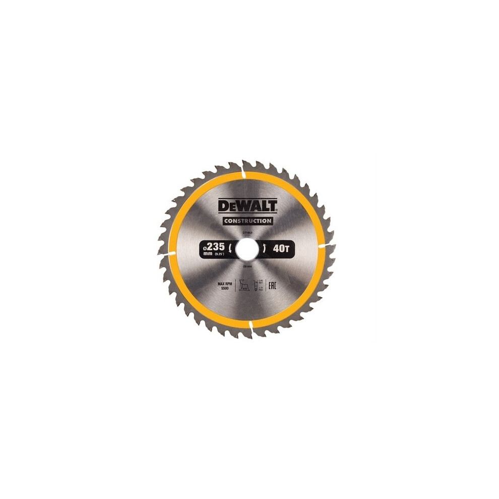 DeWalt DT1955-QZ Construction Circular Saw Blade 235 x 30mm x 40T