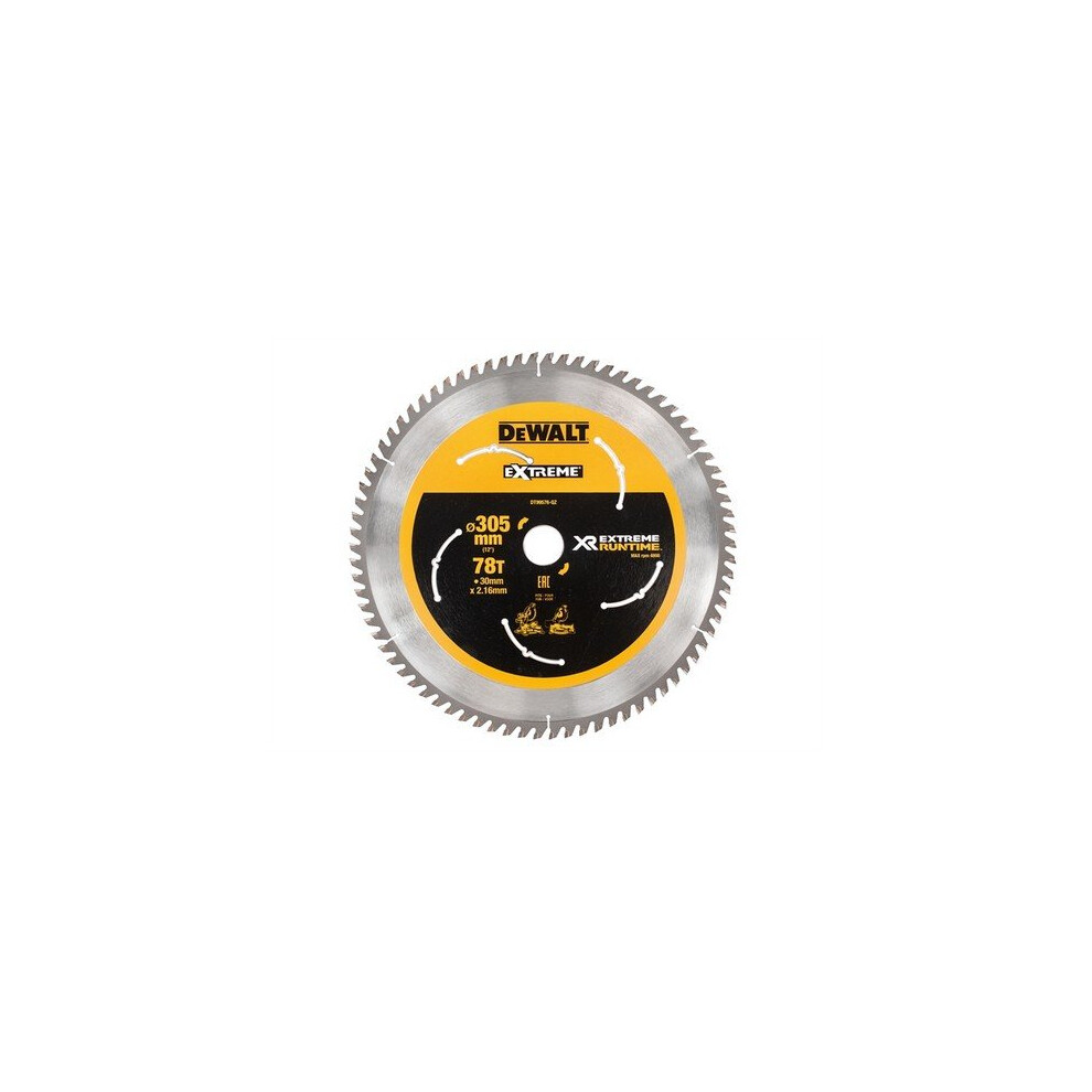 DEWALT DEWDT99576QZ FlexVolt XR Mitre Saw Blade 305 x 30mm x 78T