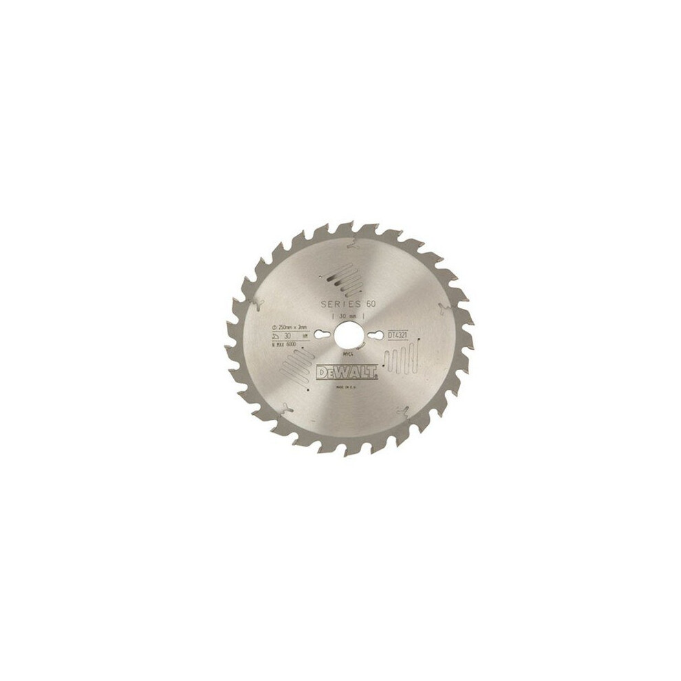 Dewalt Dt4322-Qz Circular Saw Blade 250Mm X 30Mm X 40 Teeth Series 60 General Purpose