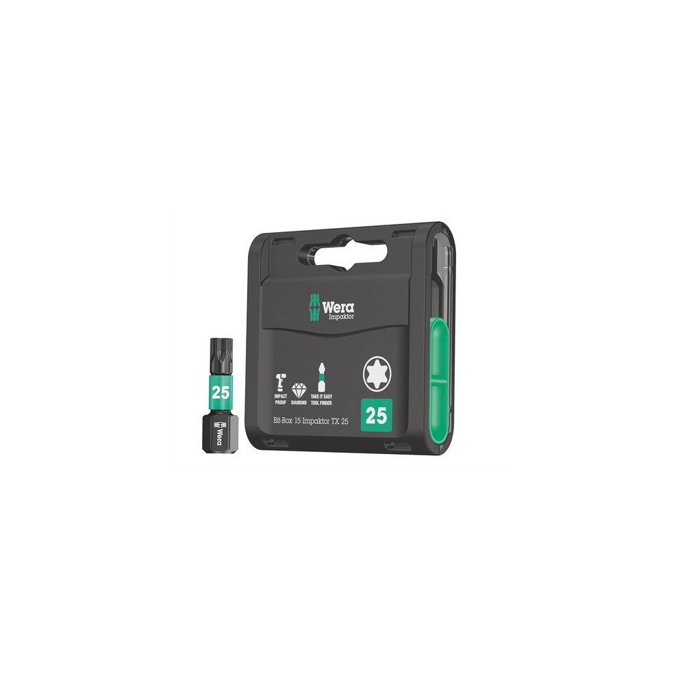Wera WER057775 Bit-Box 15 Impaktor TX25 x 25mm 15 Piece