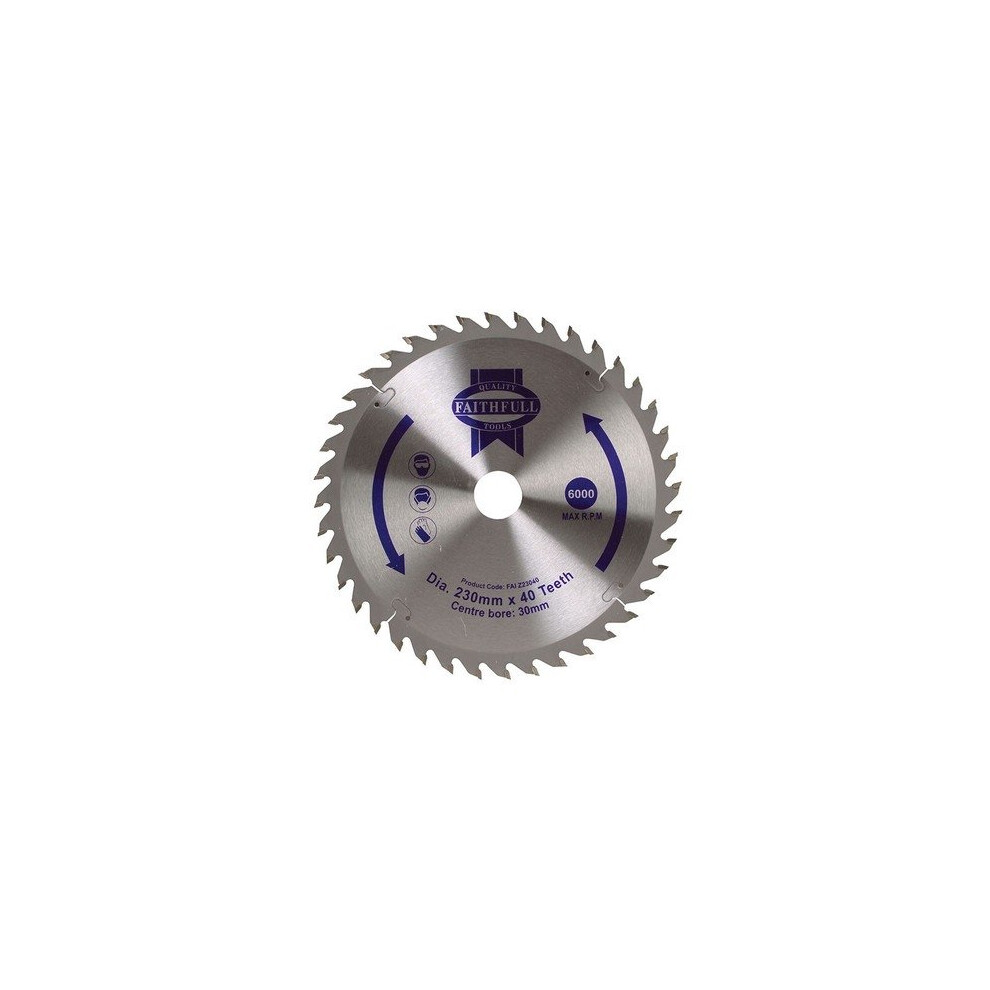 Faithfull FAIZ23040 Circular Saw Blade TCT 230 x 30mm x 40T Fine Cross Cut