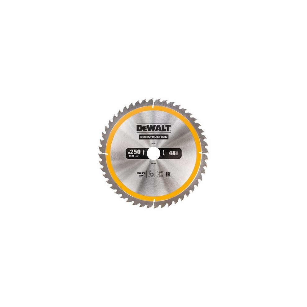 DeWalt DT1957-QZ Construction Circular Saw Blade 250 x 30mm x 48T