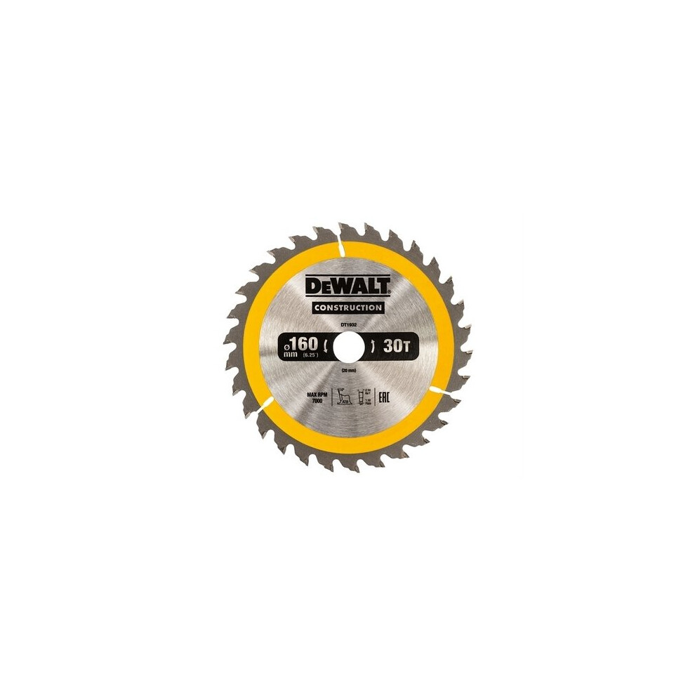 DeWalt DT1932-QZ Construction Circular Saw Blades 160 x 20mm x 30T