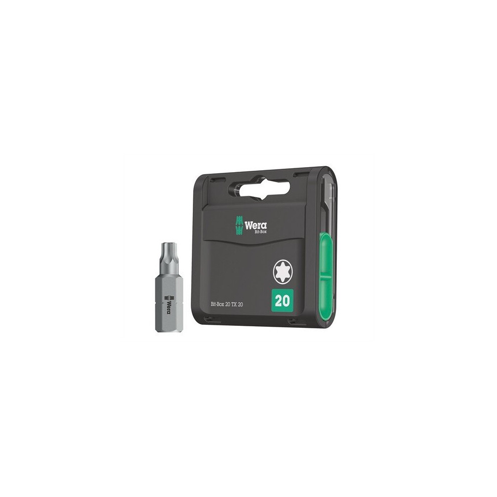 Wera WER057770 Bit-Box 20 H Extra Hard Bits TX20 x 25mm 20 Piece