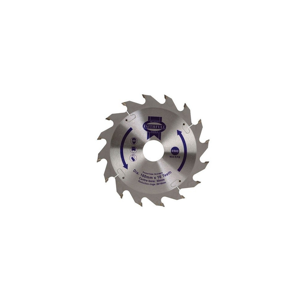 Faithfull Faiz16016 Circular Saw Blade 160 X 30Mm X 16T Fast Rip
