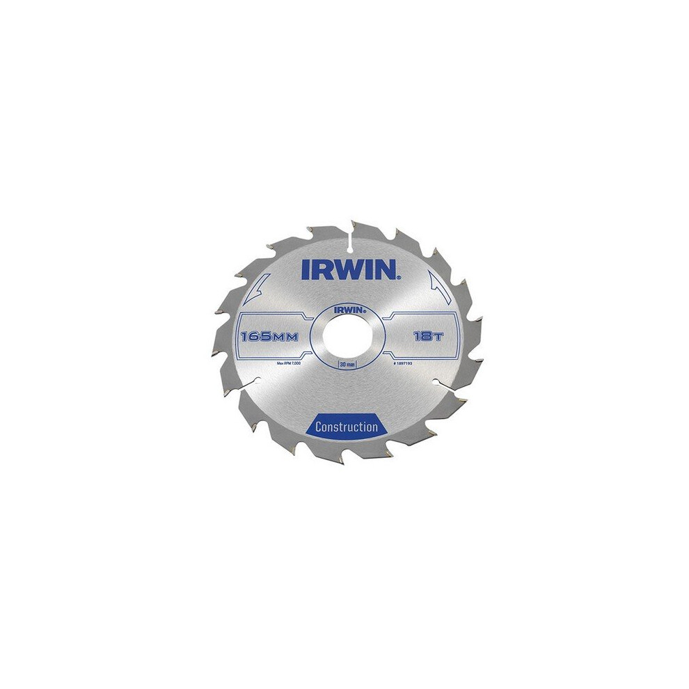 IRWIN® Construction Circular Saw Blade 165 x 30mm x 18T ATB IRW1897193 - Image 6