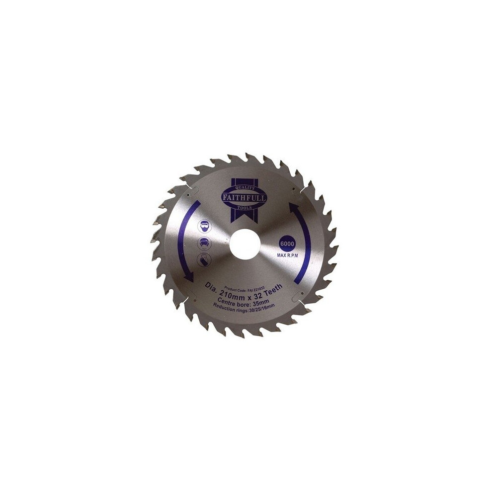 Faithfull FAIZ21032 Circular Saw Blade 210 x 16/25/30/35 x 32T Fine Finish