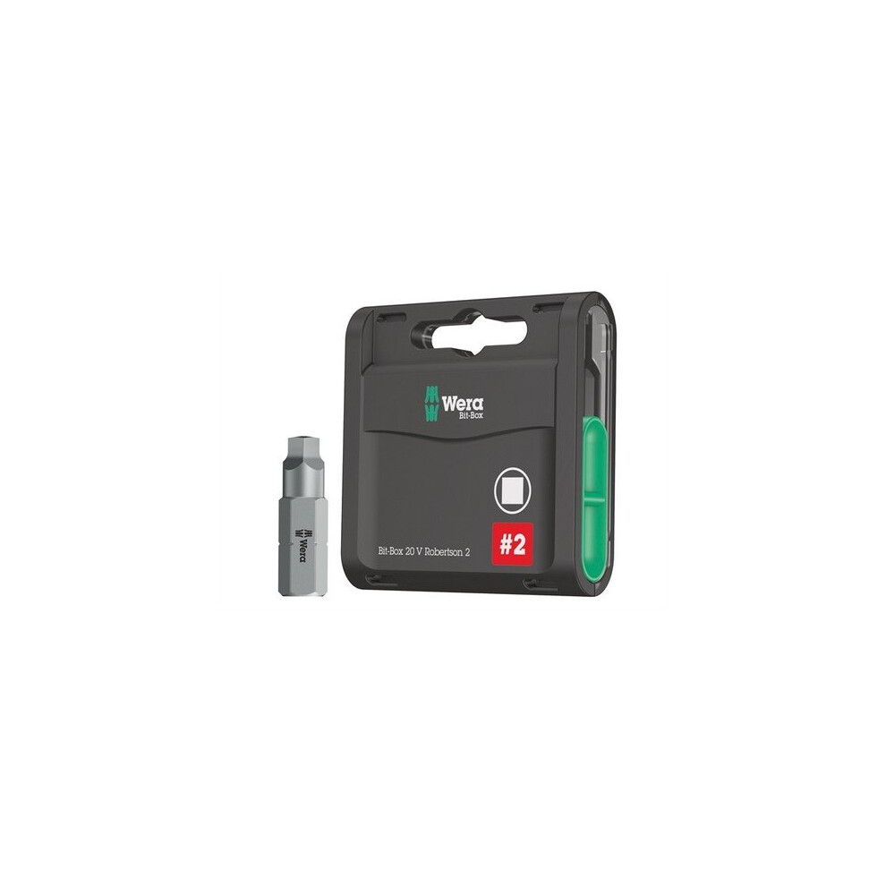 Wera WER057790 Bit-Box 20 H Extra Hard Bits Robertson 2 Sqaure x 25mm 20 Piece