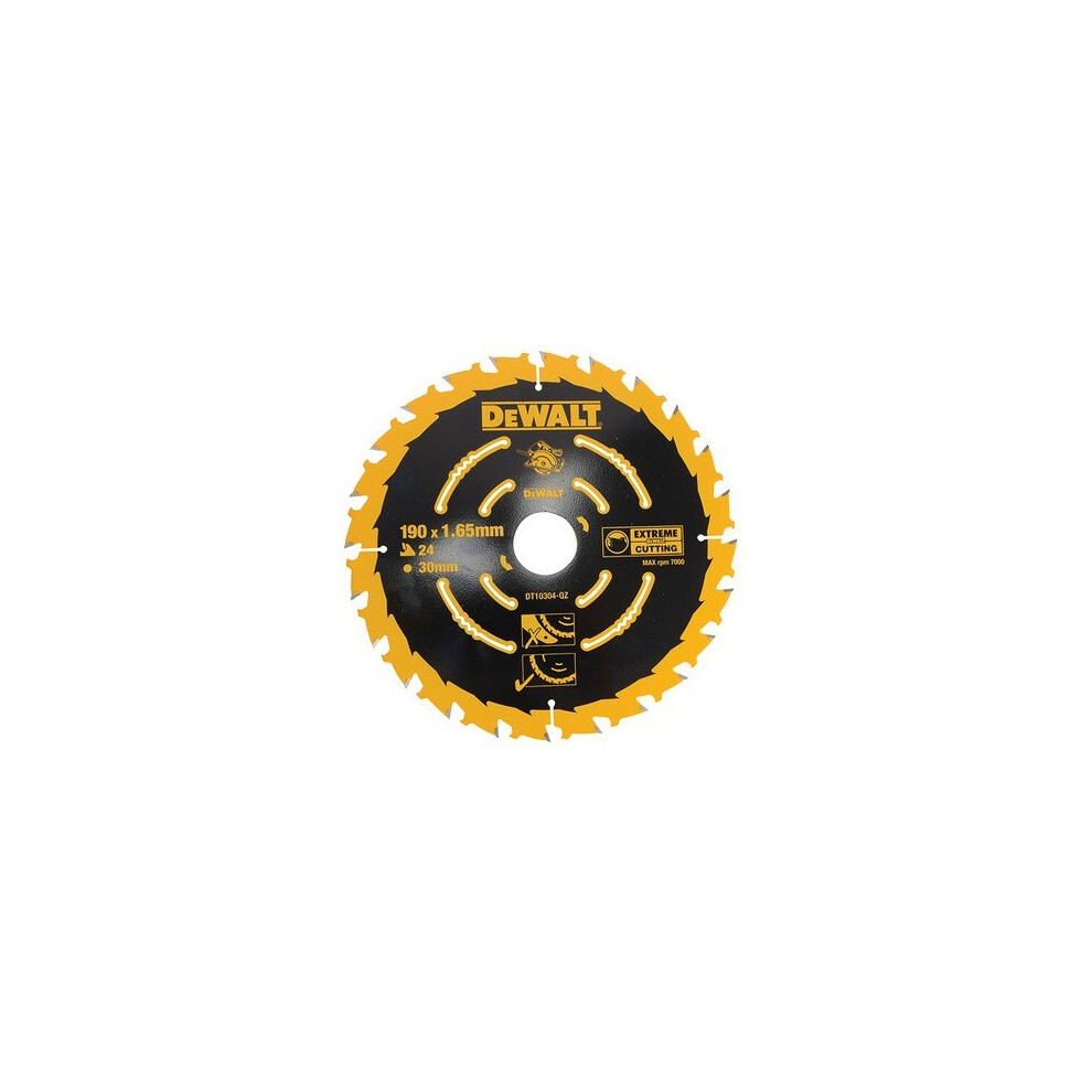 DeWalt DT10304-QZ Circular Saw Blade 190mm x 30mm x 24 Teeth Corded Extreme Framing