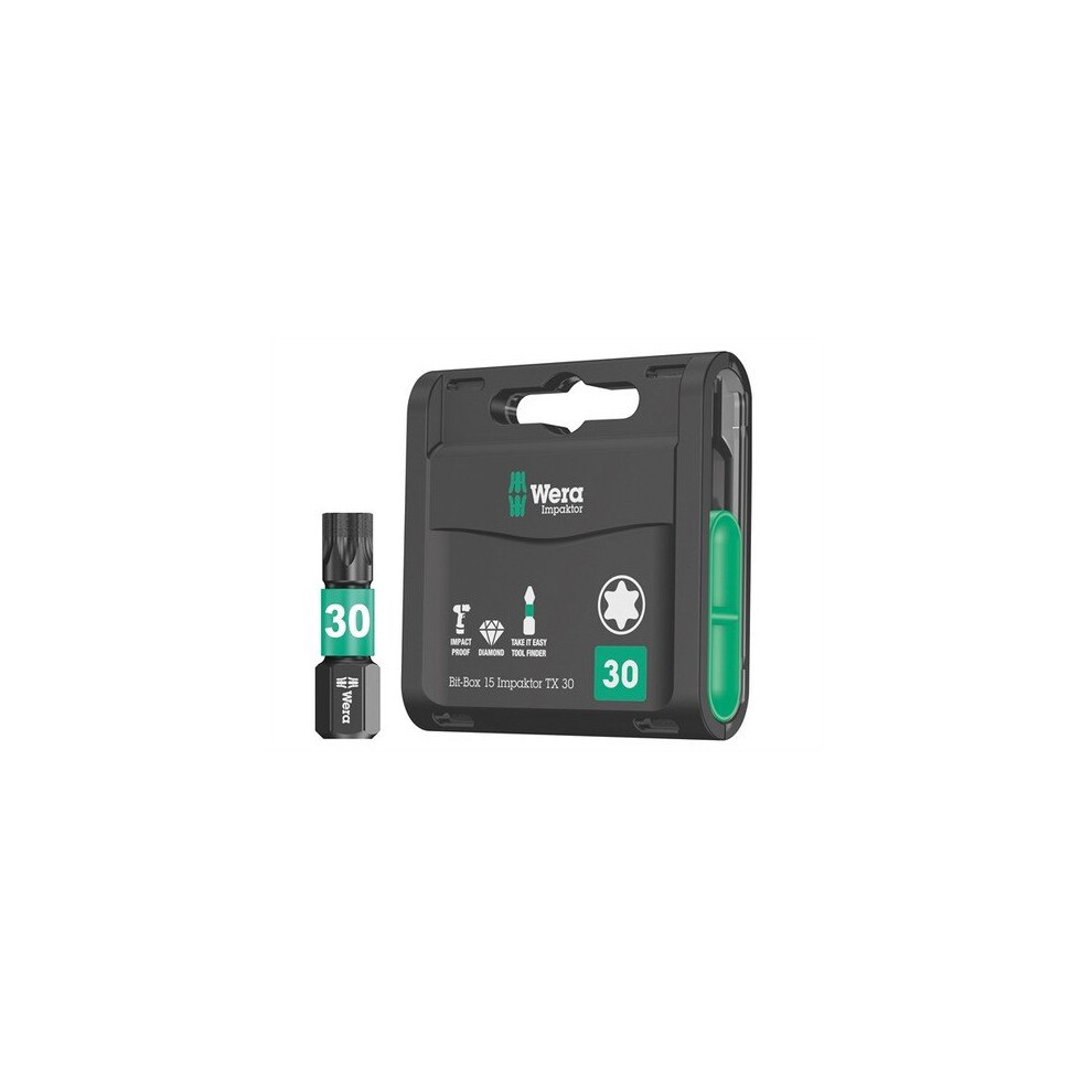 Wera WER057776 Bit-Box 15 Impaktor TX30 x 25mm 15 Piece