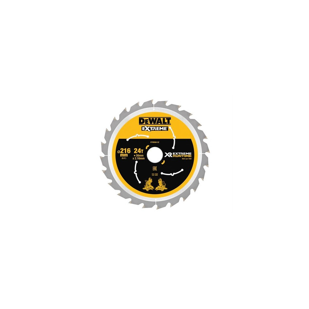 DeWalt DT99568-QZ Xtreme Runtime FlexVolt Circular Saw Blade 216mm x 30mm 24T