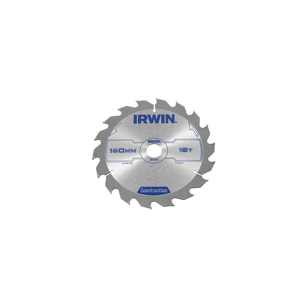 Irwin 1897191 Circular Saw Blade 160 X 20Mm X 18T Atb 5706918971917