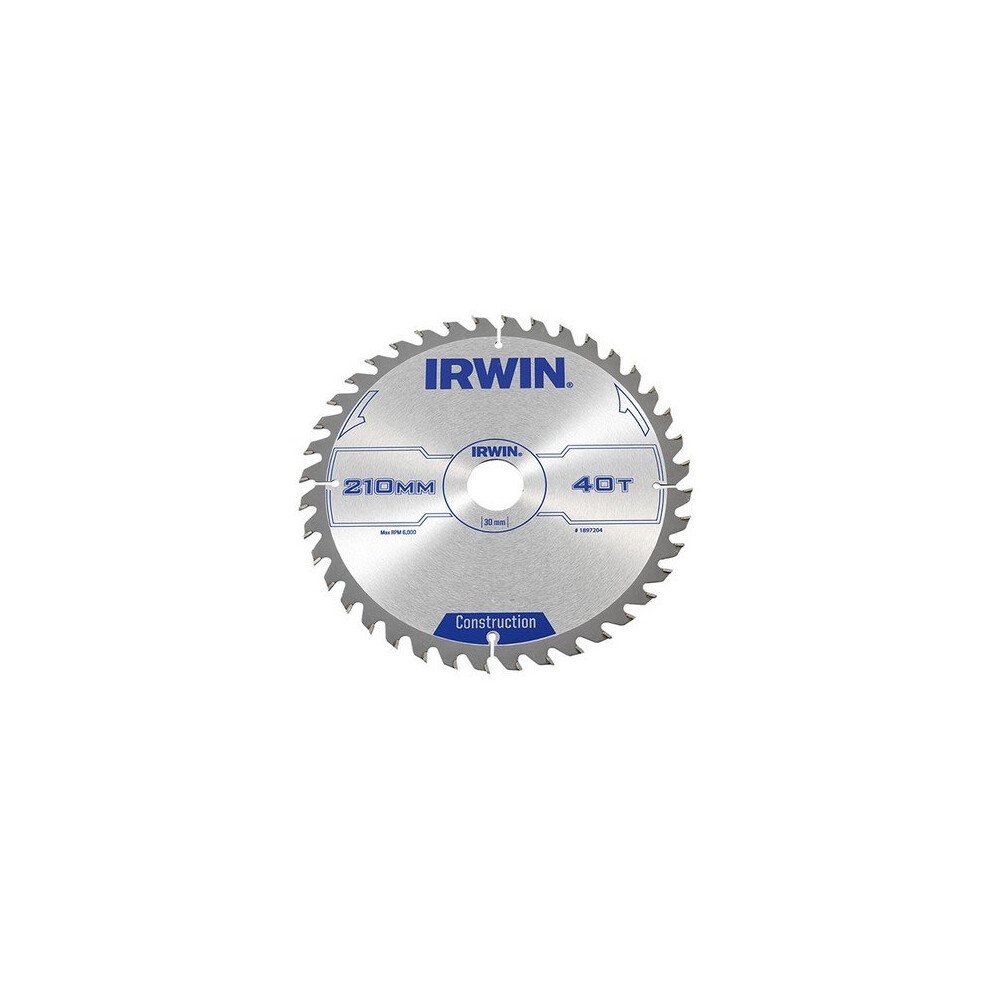Irwin ATB Construction Circular Saw Blade 210mm 40T 30mm - Image 6
