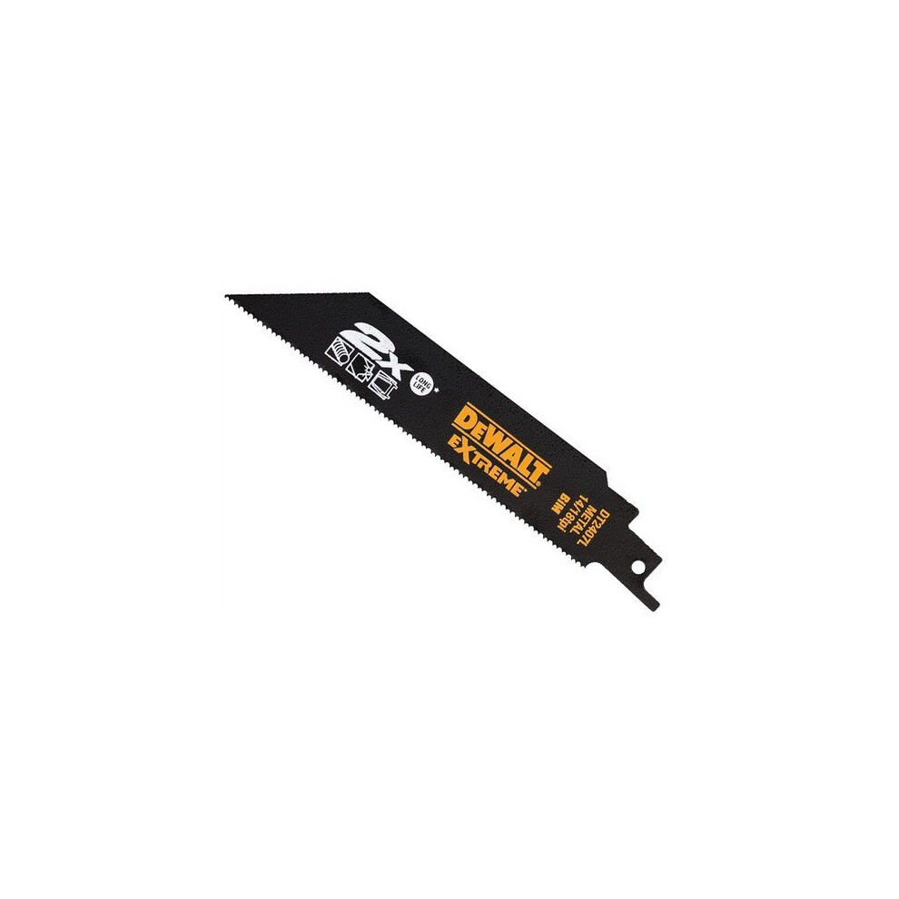 DeWalt DT2407L-QZ 2X Life Reciprocating Metal Saw Blades 152mm 14/18 TPI Pack of 5