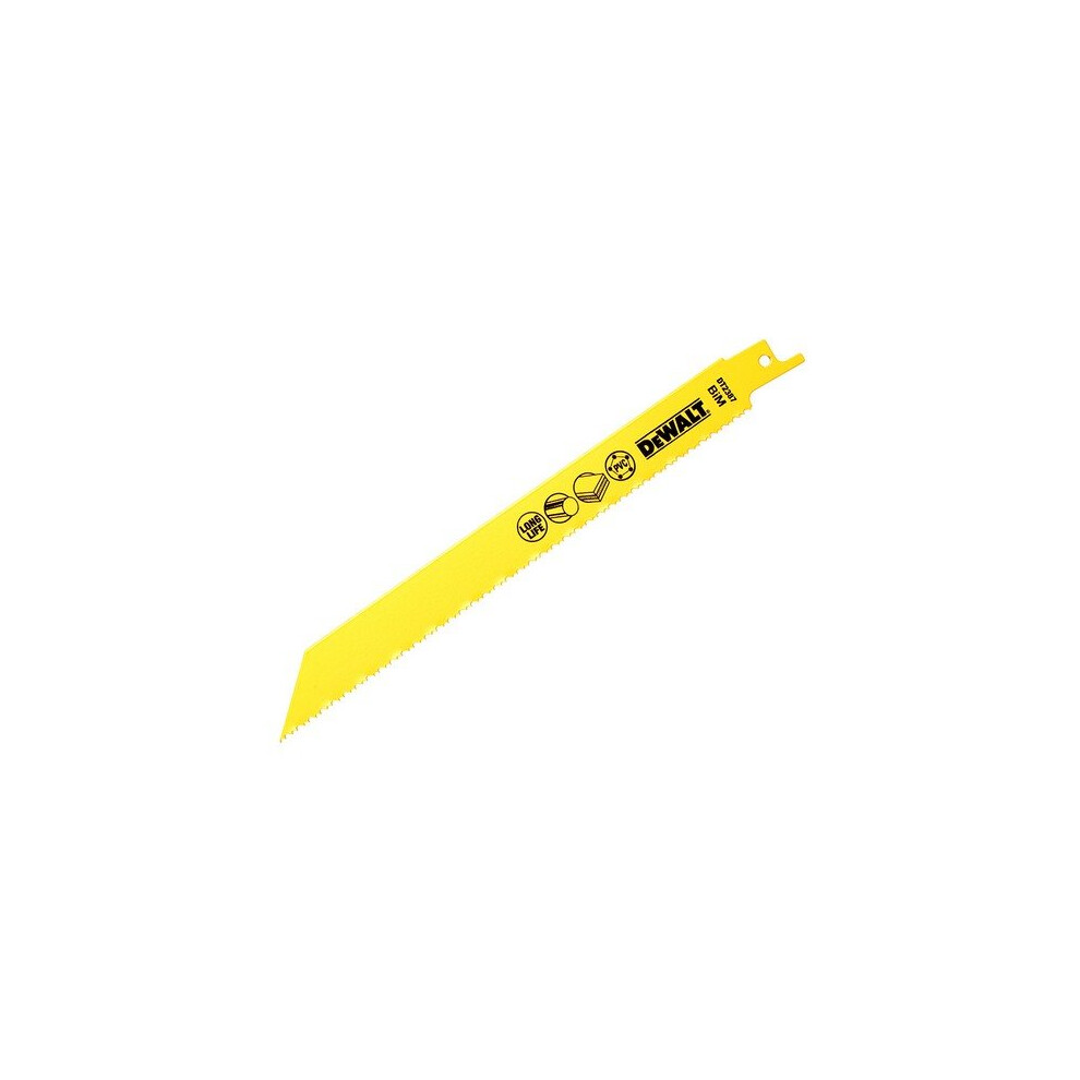 DeWalt DT2387-QZ Bi Metal Sabre Blade for Plastic and Pipes 203mm Pack of 5