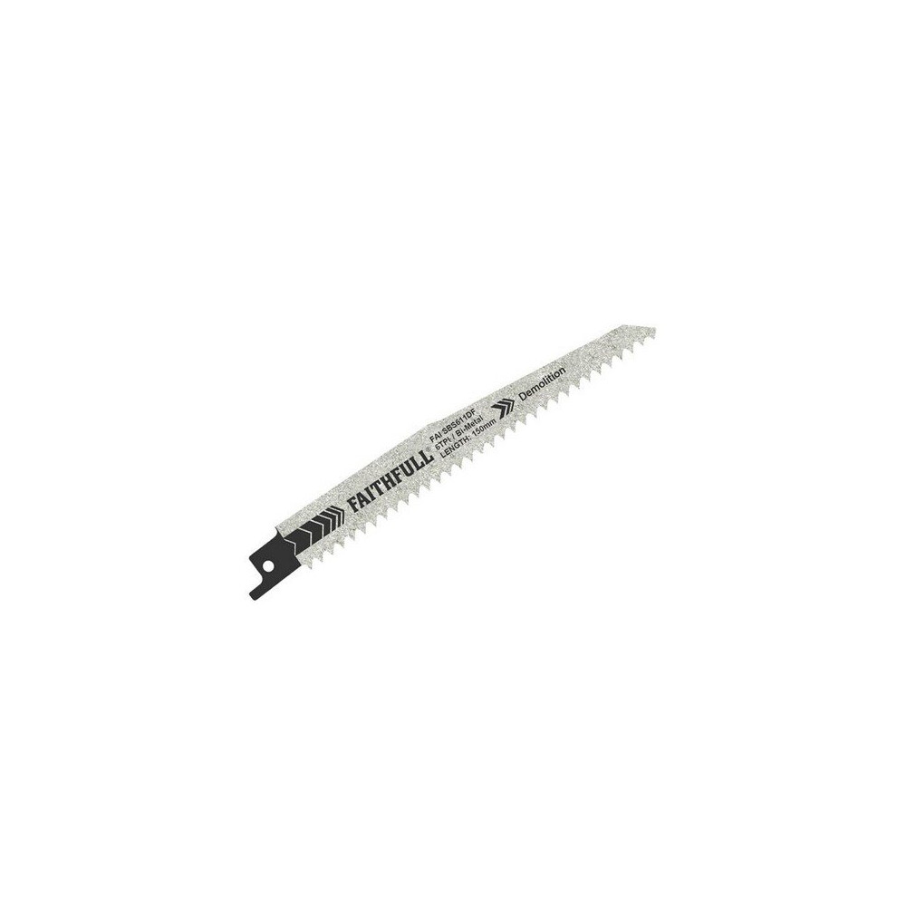 Faithfull 14027144 Sabre Saw Blades Bim Demolition S611df (Pack Of 5)