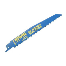 IRWIN Lot de 5 lames de scie sabre - Pour bois clouté - 956R - 6TPI - 225 mm