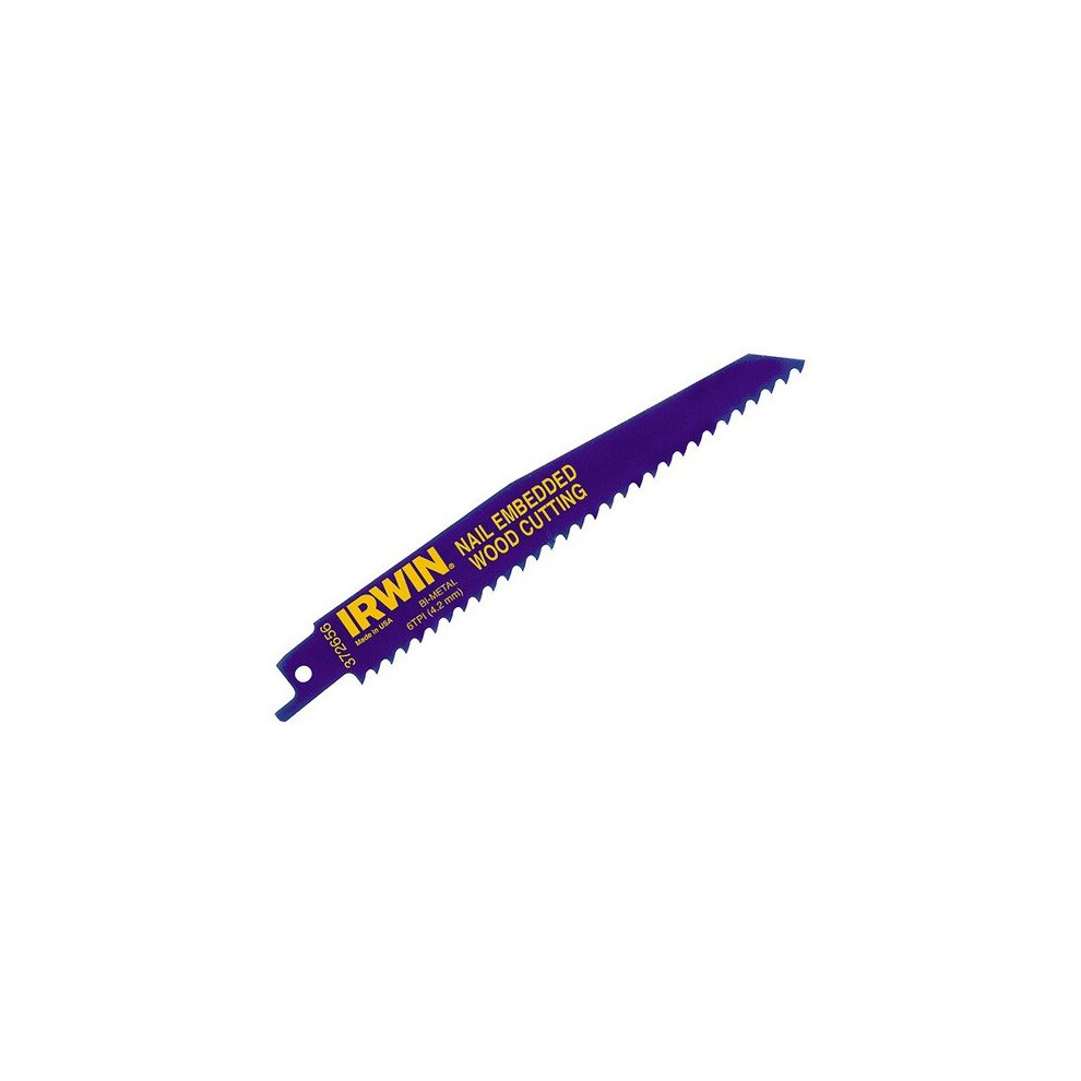Irwin 10504155 Sabre Saw Blade 656R 150Mm Nail Embedded Wood Cut Pack Of 5 5706915041552