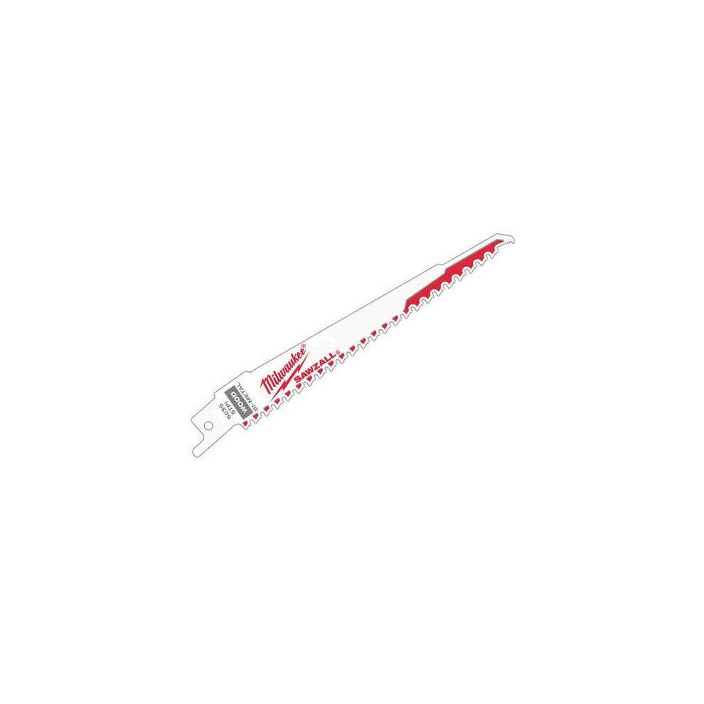 Milwaukee 48005035 Sawzall Recipro Saw Blade 150mm 5 TPI Wood With Nails Demolition Pack of 5