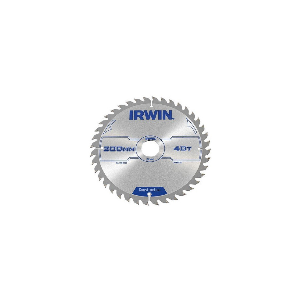 IRWIN® Construction Circular Saw Blade 200 x 30mm x 40T ATB IRW1897202 - Image 5