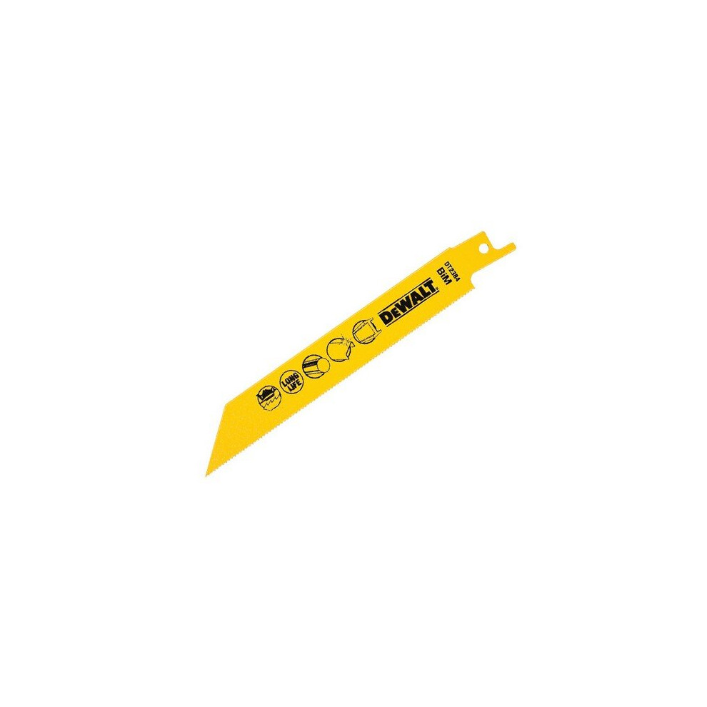 DeWalt DT2384-QZ Bi Metal Sabre Blade for Metal Pipes and Profiles 152mm Pack of 5