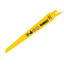 DeWalt DT2344-QZ Cobolt Steel Sabre Blade Fine Fast Cuts in Wood and Plastic 152mm Pack of 5