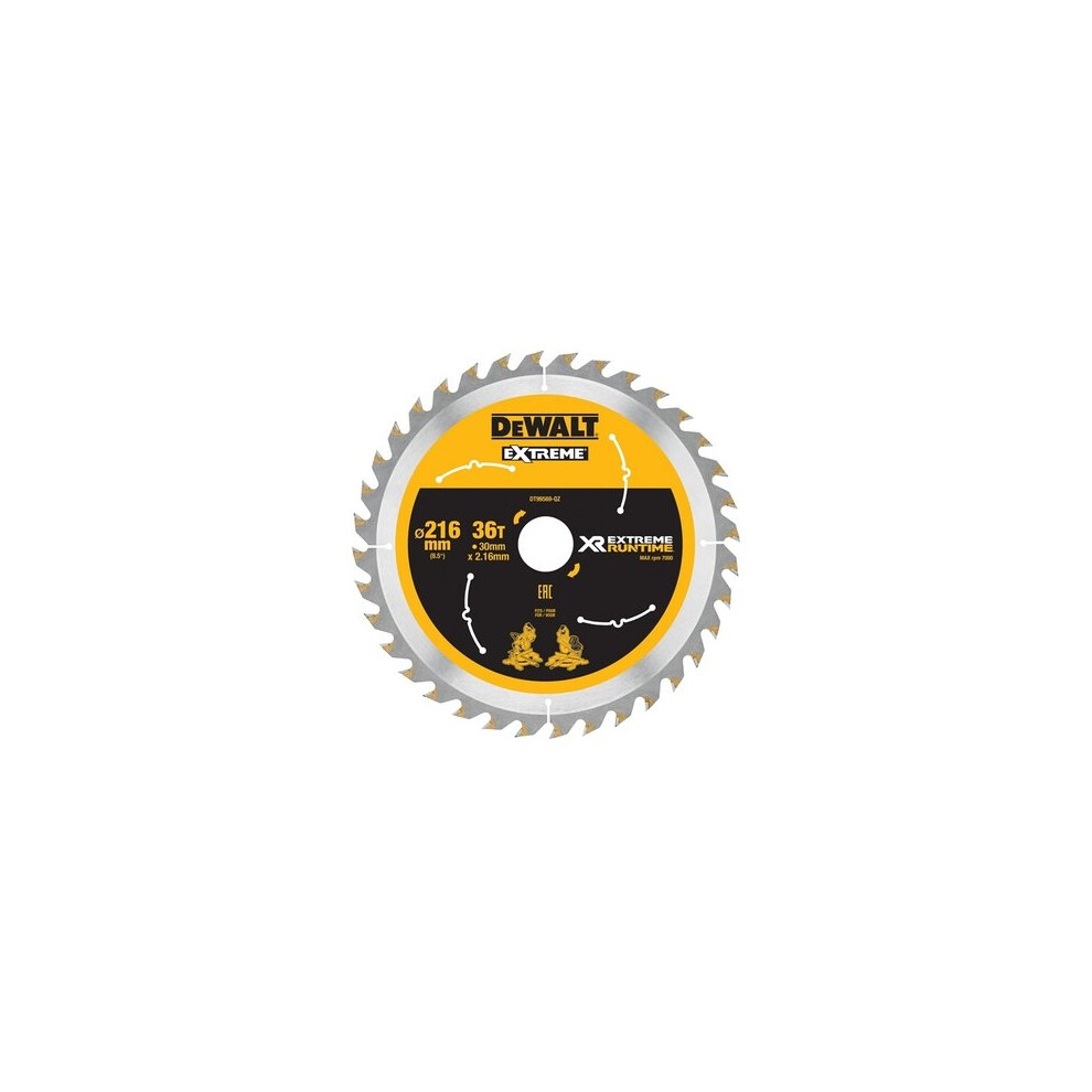 DeWalt DT99569-QZ Xtreme Runtime FlexVolt Circular Saw Blade 216mm x 30mm 36T
