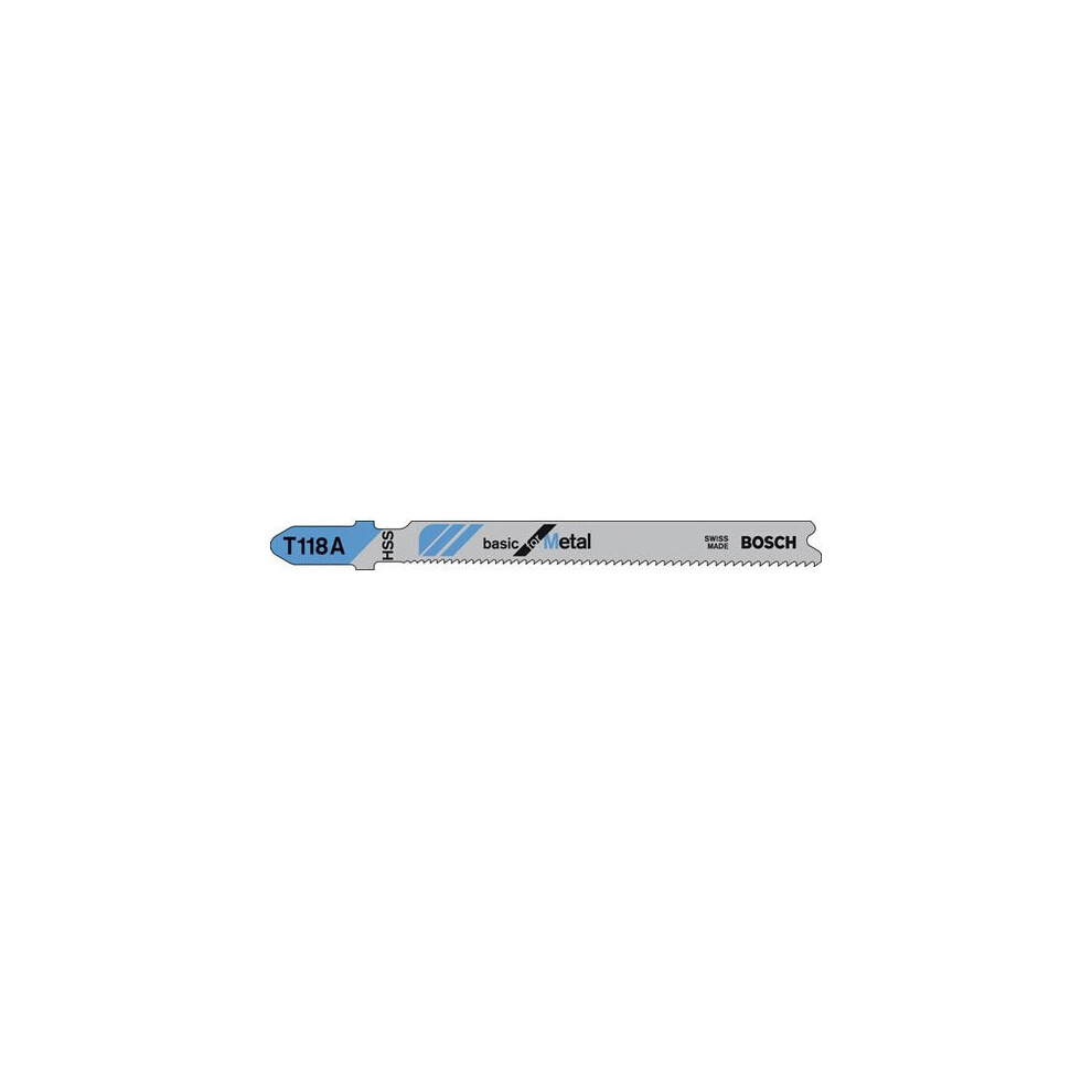 Bosch T118A Metal and Acrylic Glass Cutting Jigsaw Blades Pack of 5