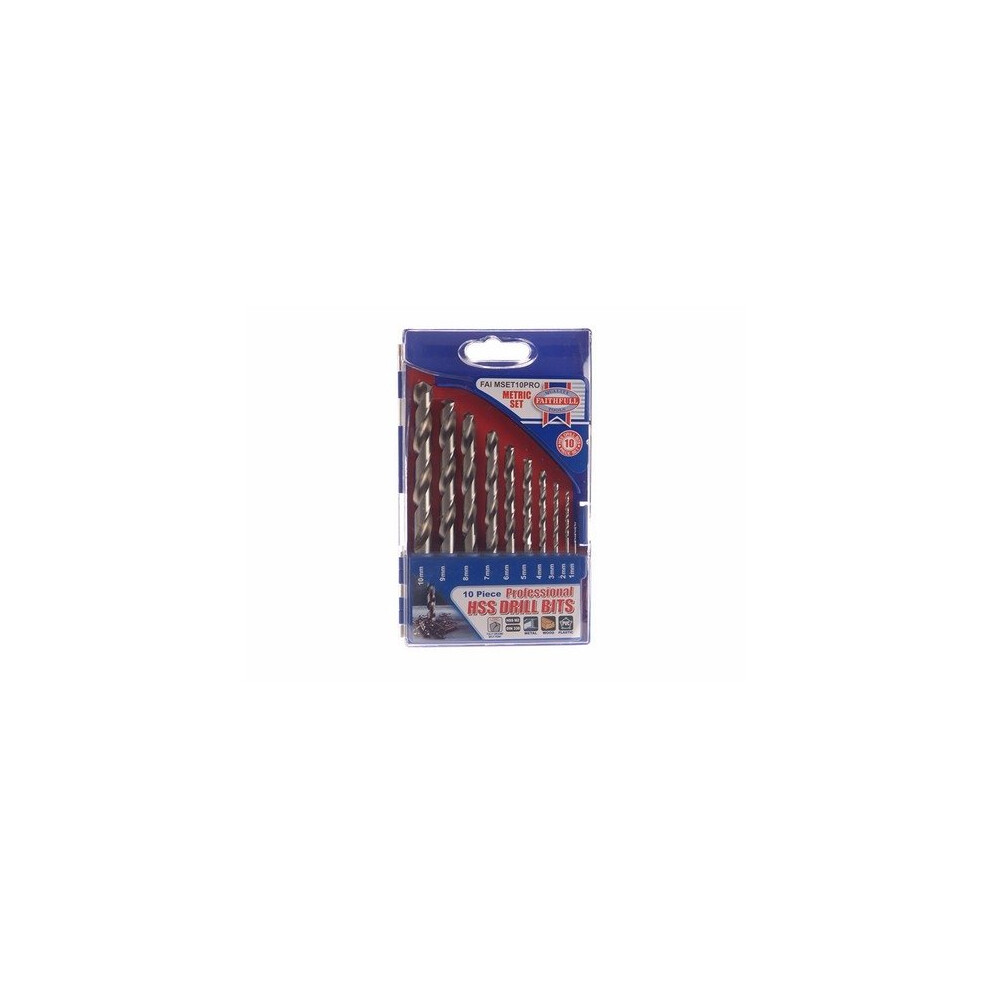 Faithfull FAIMSET10PRO HSS Drill Bit Set of 10 M2 1 - 10mm