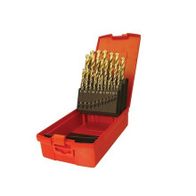 Dormer A095204 Set 204 HSS TiN Coated Jobber Drill Set of 25 1.0-13.0 x 0.5mm