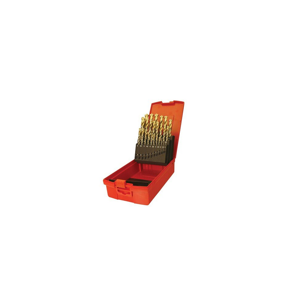 Dormer A095204 Set 204 HSS TiN Coated Jobber Drill Set of 25 1.0-13.0 x 0.5mm