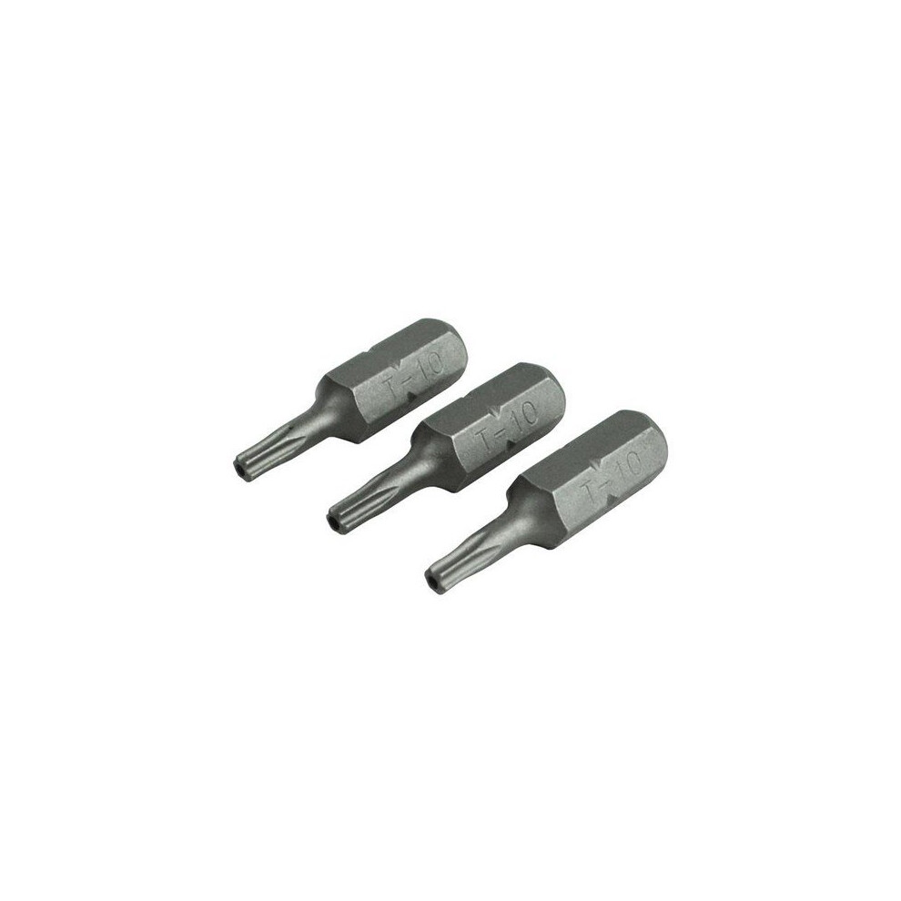 Faithfull Faisbt1025s Security S2 Grade Steel Screwdriver Bits T10sâ Xâ 25Mm (Pack 3)