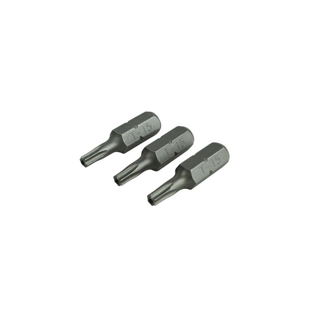 Faithfull Faisbt1525s Security S2 Grade Steel Screwdriver Bitsâ T15sâ Xâ 25Mm (Pack 3)