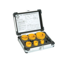 Faithfull FAIHSKE Universal Varipitch Holesaw Electricians Kit 9 Piece 16-51mm