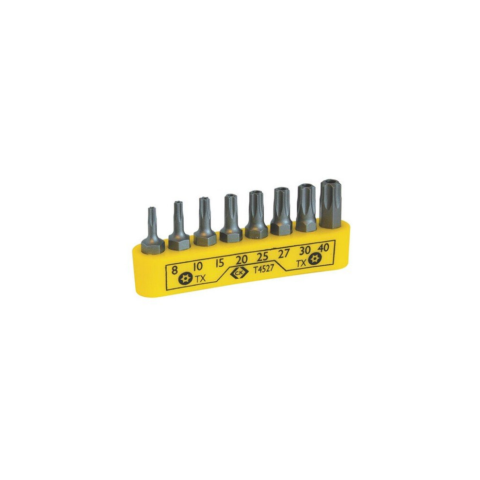 CK T4527 Screwdriver Belt Clip Bit Set of 8 Tamperproof Torx
