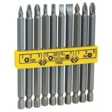 CK T4525 Screwdriver Belt Clip Bit 100mm Set of 10 Slotted Pozi Phillips Torx
