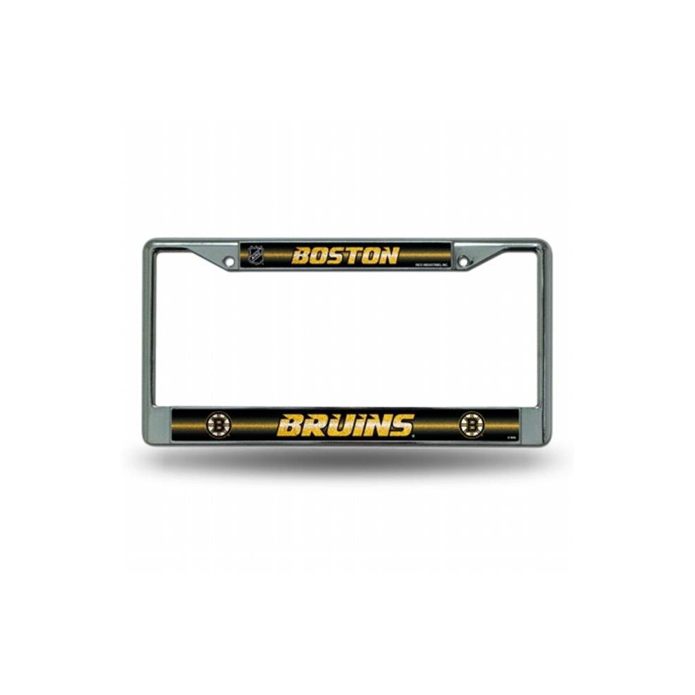 Rico Industries Ric-Fcgl7301 Boston Bruins Nhl Bling Glitter Chrome License Plate Frame 094746836252