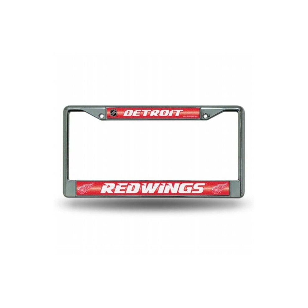 Rico Industries Ric-Fcgl7801 Detroit Wings Nhl Bling Glitter Chrome License Plate Frame Red 094746836450