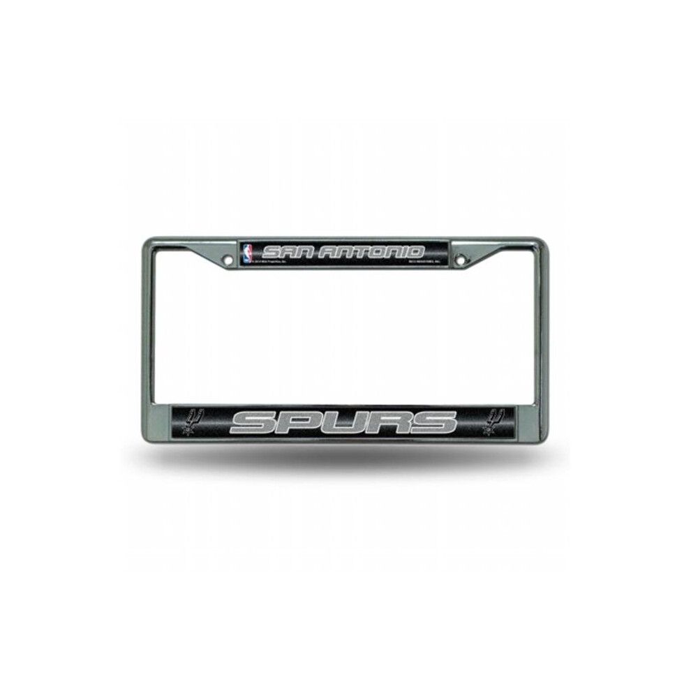 Rico Industries Ric-Fcgl91001 San Antonio Spurs Nba Bling Glitter Chrome License Plate Frame 094746835828