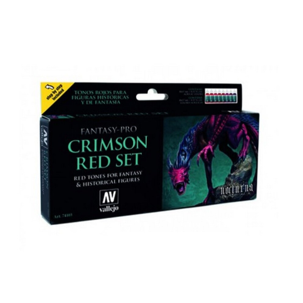 Vallejo Nocturna Fantasy-Pro Set - Crimson Red Set (8)