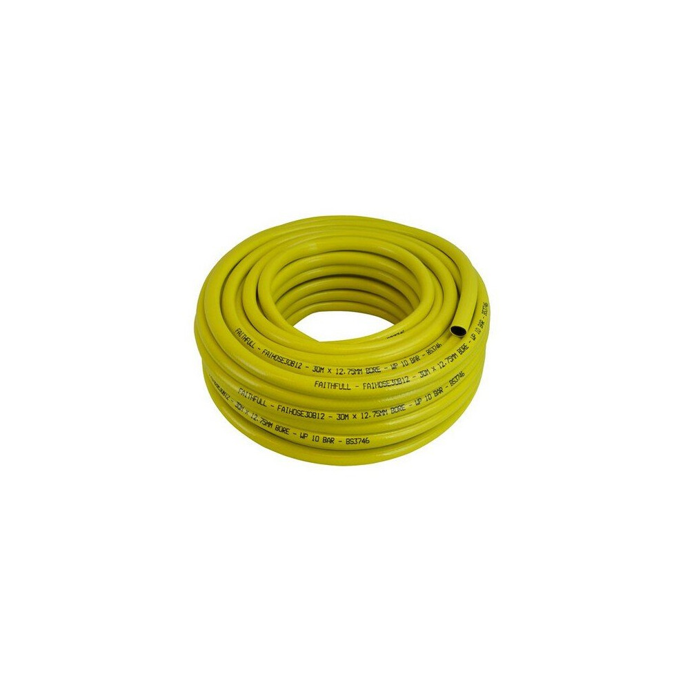 Faithfull CT072-023-108-BKYE-01 Heavy-Duty Reinforced Builder's Hose 30m 12.7mm (1/2in) Diameter