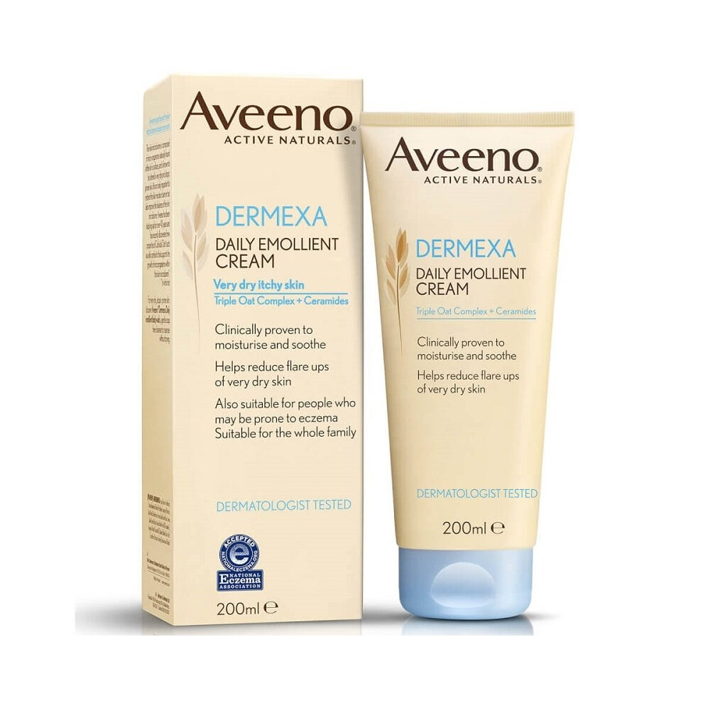 Aveeno Dermexa Daily Emollient Cream for Very Dry Itchy Skin 200ml