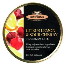 Simpkins Citrus Lemon & Sour Cherry Travel Sweets 200g