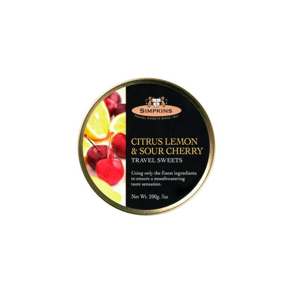 Simpkins Citrus Lemon & Sour Cherry Travel Sweets 200g