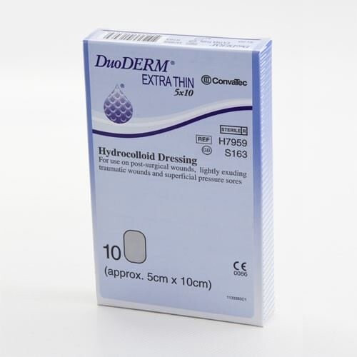 Duo-Derm Extra Thin Dressing - Rectangle 5cm x 10cm 10 Dressings