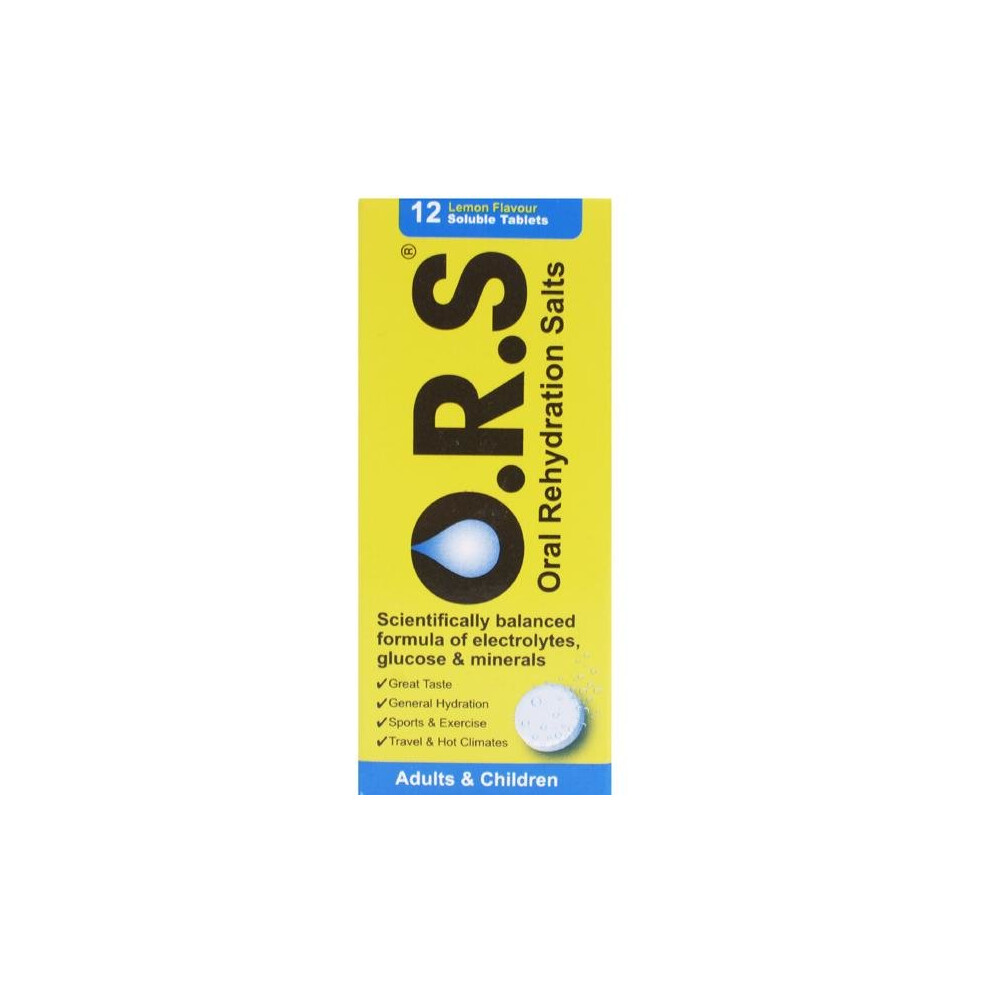 Ors Oral Rehydration Salts Lemon Flavour 12 Soluble Tablets