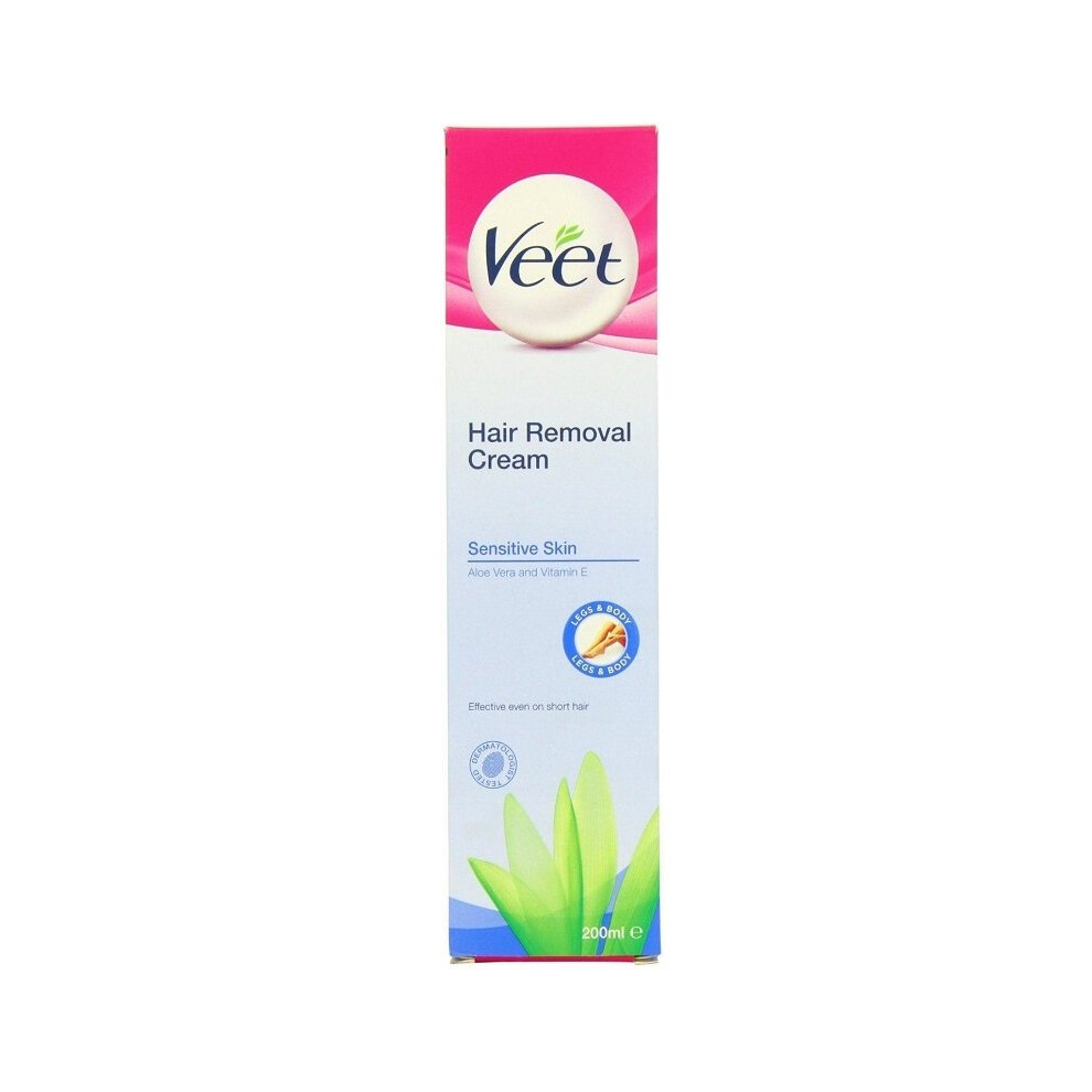 Veet Cream Sensitive Hair Removal Aloe Vera And Vitamin E 200Ml
